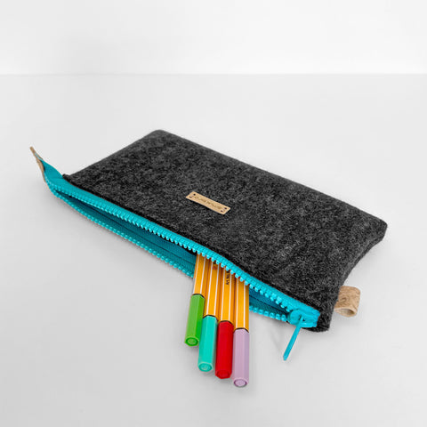 Pencil case anthracite-azure | MISK
