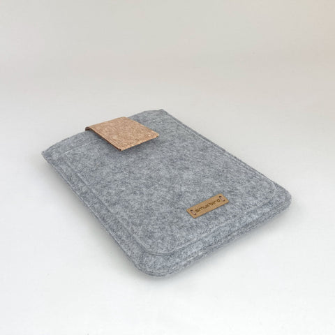 Case for PocketBook Touch HD 3 | with magnetic closure and extra compartment | light gray - Tracks | Model "HAKA"