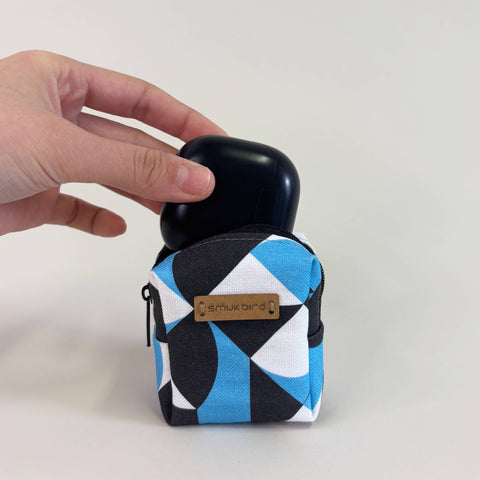 Mini bag for headphones & co. | made from organic cotton | Design Shapes | Model PocketCube