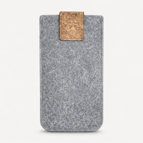 custom-made cell phone case | with magnetic closure and extra compartment | light gray - Shapes | model HAKA