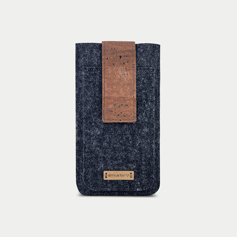 Mobile phone belt pouch for Samsung Galaxy M12 | with magnetic closure and card compartment | anthracite | model CLIP