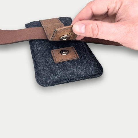Mobile phone belt pouch for Xiaomi POCO M6 Pro | with magnetic closure and card compartment | anthracite | model CLIP
