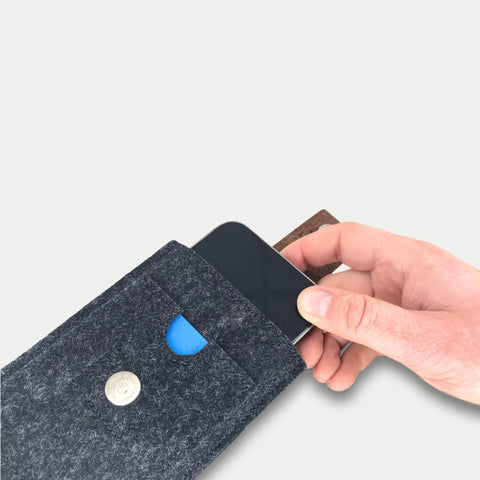 Mobile phone belt pouch for Xiaomi POCO M6 Pro | with magnetic closure and card compartment | anthracite | model CLIP