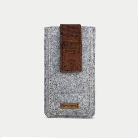 Mobile phone belt bag for Google Pixel 5a | with magnetic closure and card compartment | light gray | model CLIP