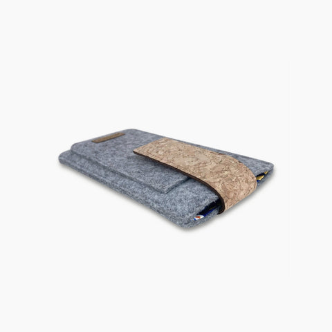 Mobile phone case for Fairphone 6 | with magnetic closure and extra compartment | light gray - Bloom | model HAKA