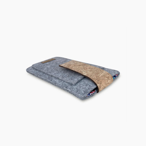 Phone case for Google Pixel Fold | with magnetic closure and extra compartment | light gray - Colorful | Model HAKA
