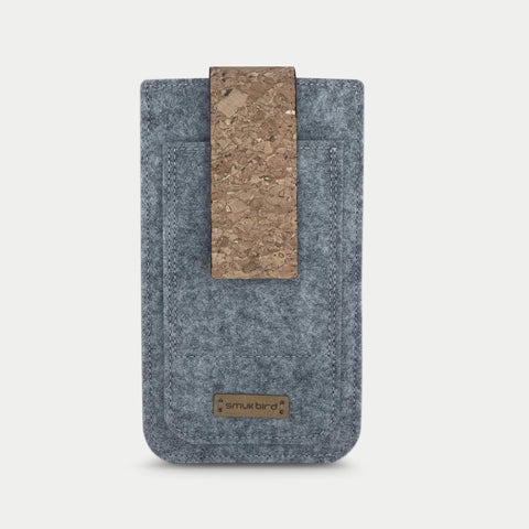 Mobile phone case for Fairphone 3 | with magnetic closure and extra compartment | light gray - Stripes | model HAKA