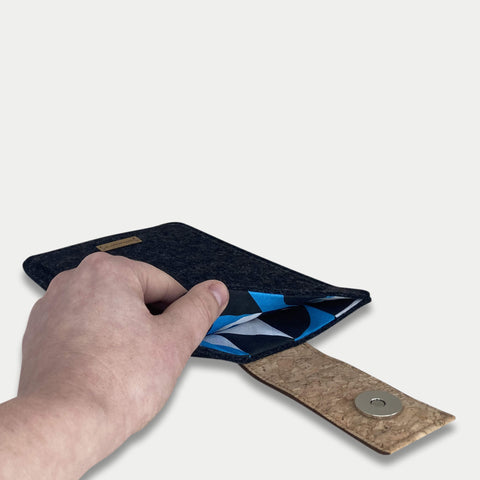 Case for PocketBook Basic Lux 4 | with magnetic closure and extra compartment | anthracite - Shapes | Model "HAKA"