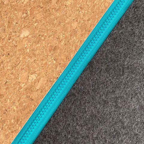 Accessory bag for cables & Co. | made of felt and cork | anthracite-azure