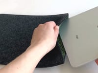 Sleeve for Galaxy Tab S8 | made of felt and organic cotton | anthracite - tracks | "LET" model