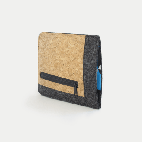 Mobile phone pocket with card compartment for Rephone | anthracite - shapes | Model "ZIP"