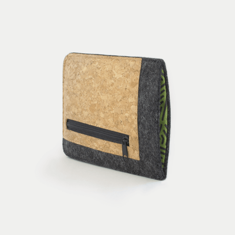 Mobile phone case with card compartment for Xiaomi 14 Pro | anthracite - stripes | Model "ZIP"