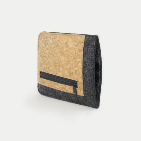 Mobile phone pocket with card compartment for Rephone | anthracite - tracks | Model "ZIP"
