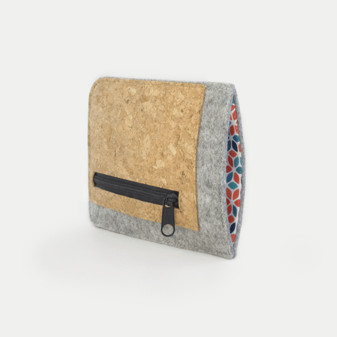 Mobile phone case with card compartment for Fairphone 4 | light gray - colorful | Model "ZIP"