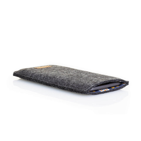Mobile phone case with card compartment for Fairphone 5 | anthracite - bloom | Model "ZIP"