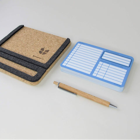 Note holder "ToDo" incl. 50 cards and wooden ballpoint pen | made of felt and cork | anthracite