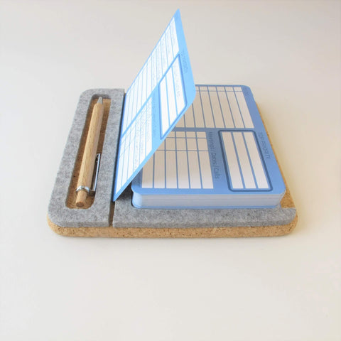 Note holder "ToDo" incl. 50 cards & wooden ballpoint pen | made of felt and cork | light grey
