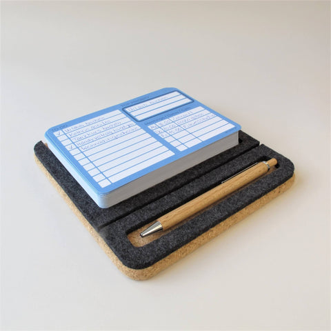 Note holder "ToDo" incl. 50 cards and wooden ballpoint pen | made of felt and cork | anthracite