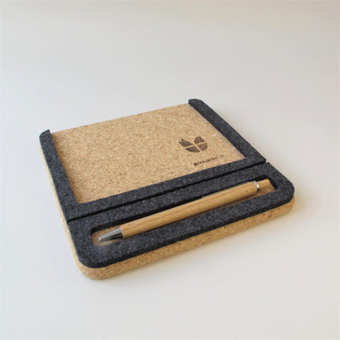 Note holder "ToDo" incl. 50 cards and wooden ballpoint pen | made of felt and cork | anthracite