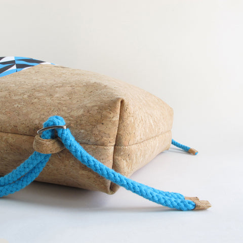 Gym bag, backpack | made of cotton and cork | Shapes
