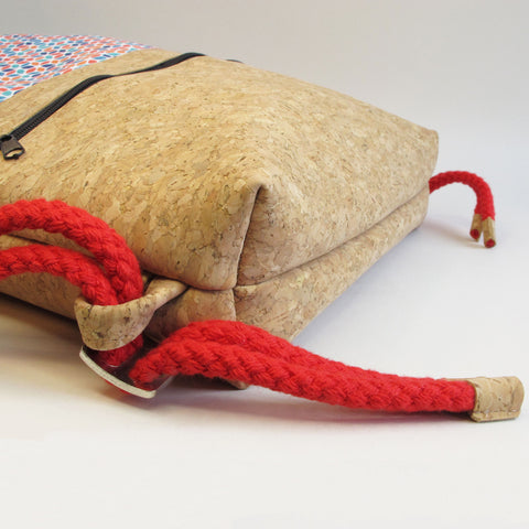Gym bag for children, small backpack | made of cotton and cork | Colorful