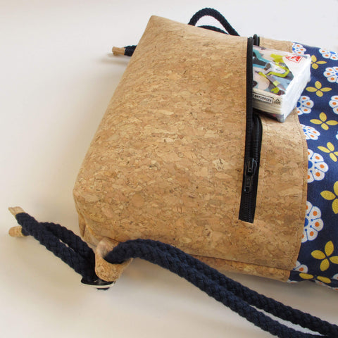 Gym bag for children, small backpack | made of cotton and cork | Bloom