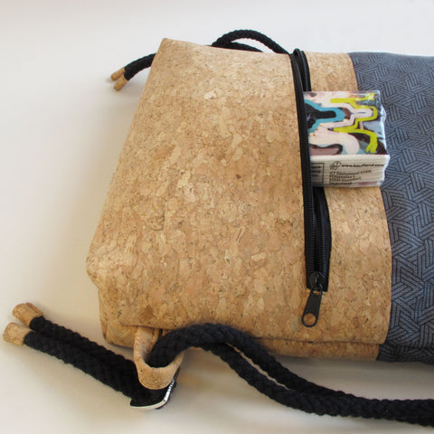 Gym bag for children, small backpack | made of cotton and cork | Tracks