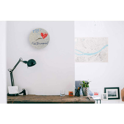 Felt and cork wall clock 30 cm | Design "Herz" by Anja Streese