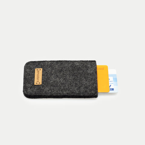EC card case made of felt | anthracite