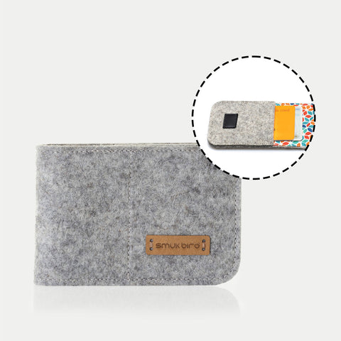 EC card case made of felt | light gray - Colorful