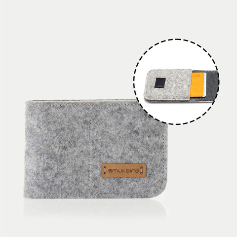EC card case made of felt | light gray - tracks