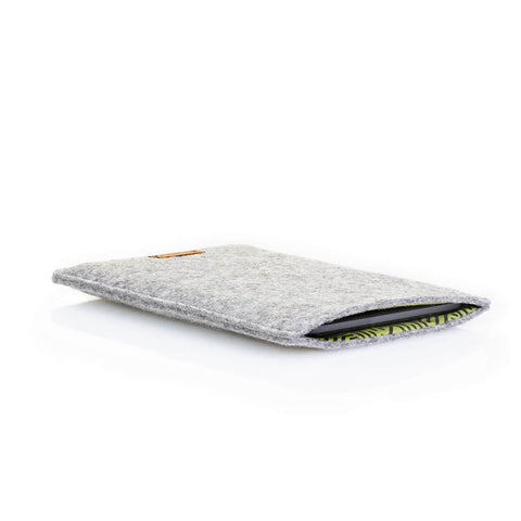 Case for PocketBook InkPad Lite | made of felt and organic cotton | light gray - stripes | Model "LET"