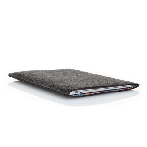 Sleeve for MacBook Pro 15 | made of felt and organic cotton | anthracite - Colorful | "LET" model