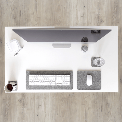 Mousepad made of felt and cork | 20x25cm | light grey