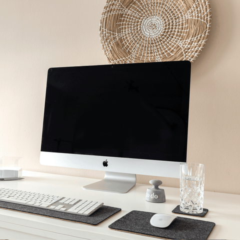 Mousepad made of felt and cork | 20x25cm | anthracite