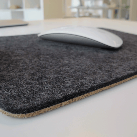 Mousepad made of felt and cork | 20x25cm | anthracite