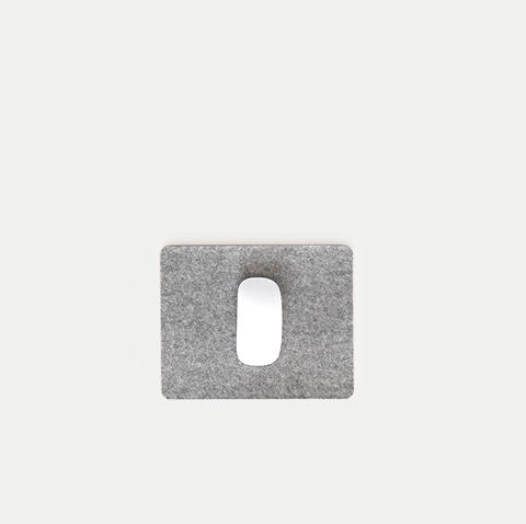 Mousepad made of felt and cork | 20x25cm | light grey