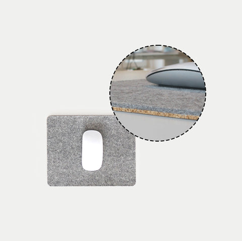 Mousepad made of felt and cork | 20x25cm | light grey