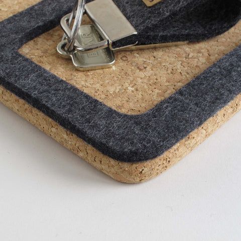 Organizer for mobile phone, keys, jewelery etc. | made of felt and cork | anthracite