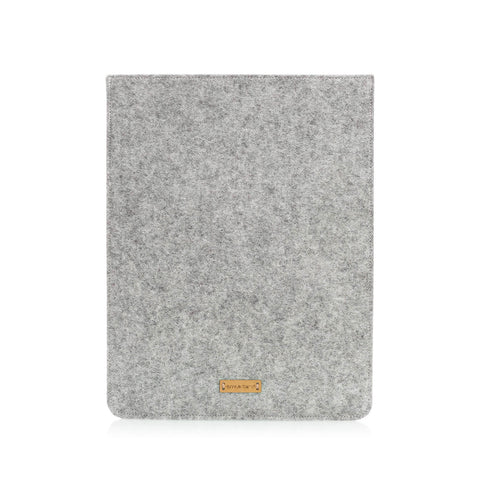 Sleeve for Galaxy Tab S7+ | made of felt and organic cotton | light grey - colorful | "LET" model