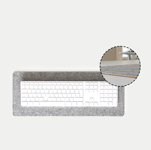Desk pad made of felt and cork | 20x50cm | light grey