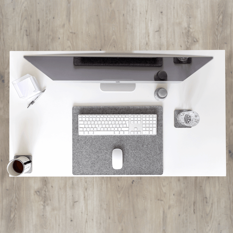 Desk pad made of felt and cork | 38x50cm | light grey