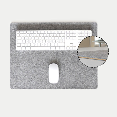 Desk pad made of felt and cork | 38x50cm | light grey