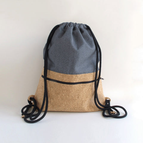 Gym bag, backpack | made of cotton and cork | Tracks