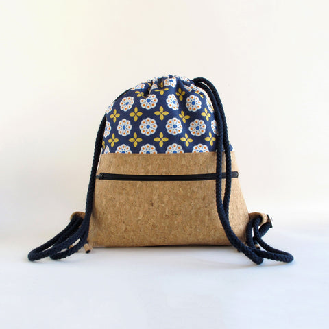 Gym bag for children, small backpack | made of cotton and cork | Bloom