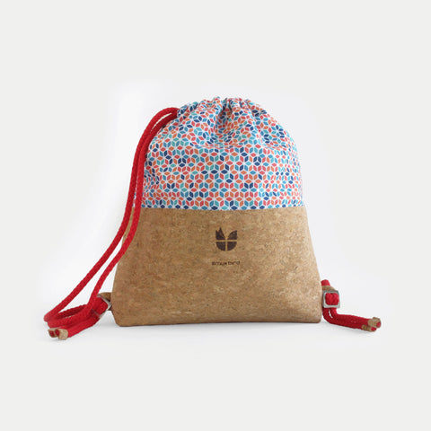 Gym bag for children, small backpack | made of cotton and cork | Colorful