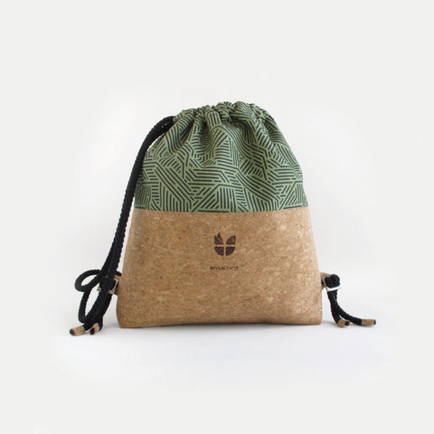 Gym bag for children, small backpack | made of cotton and cork | Stripes
