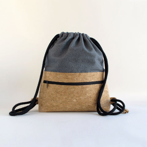 Gym bag for children, small backpack | made of cotton and cork | Tracks