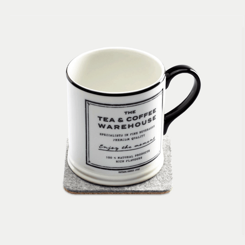 Glass coasters made of felt and cork | Set of 2 | 10x10cm | light grey