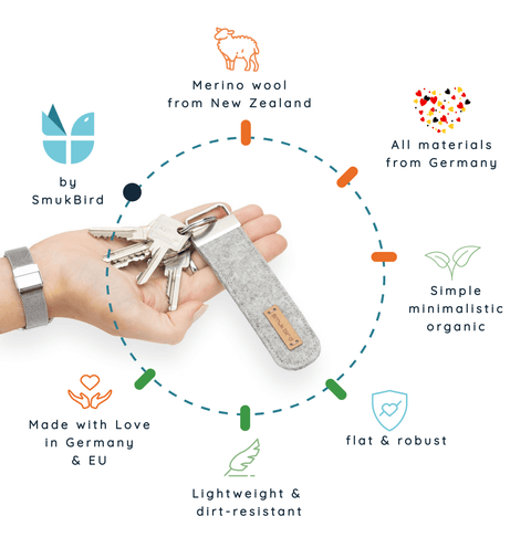 Felt keychain | light gray